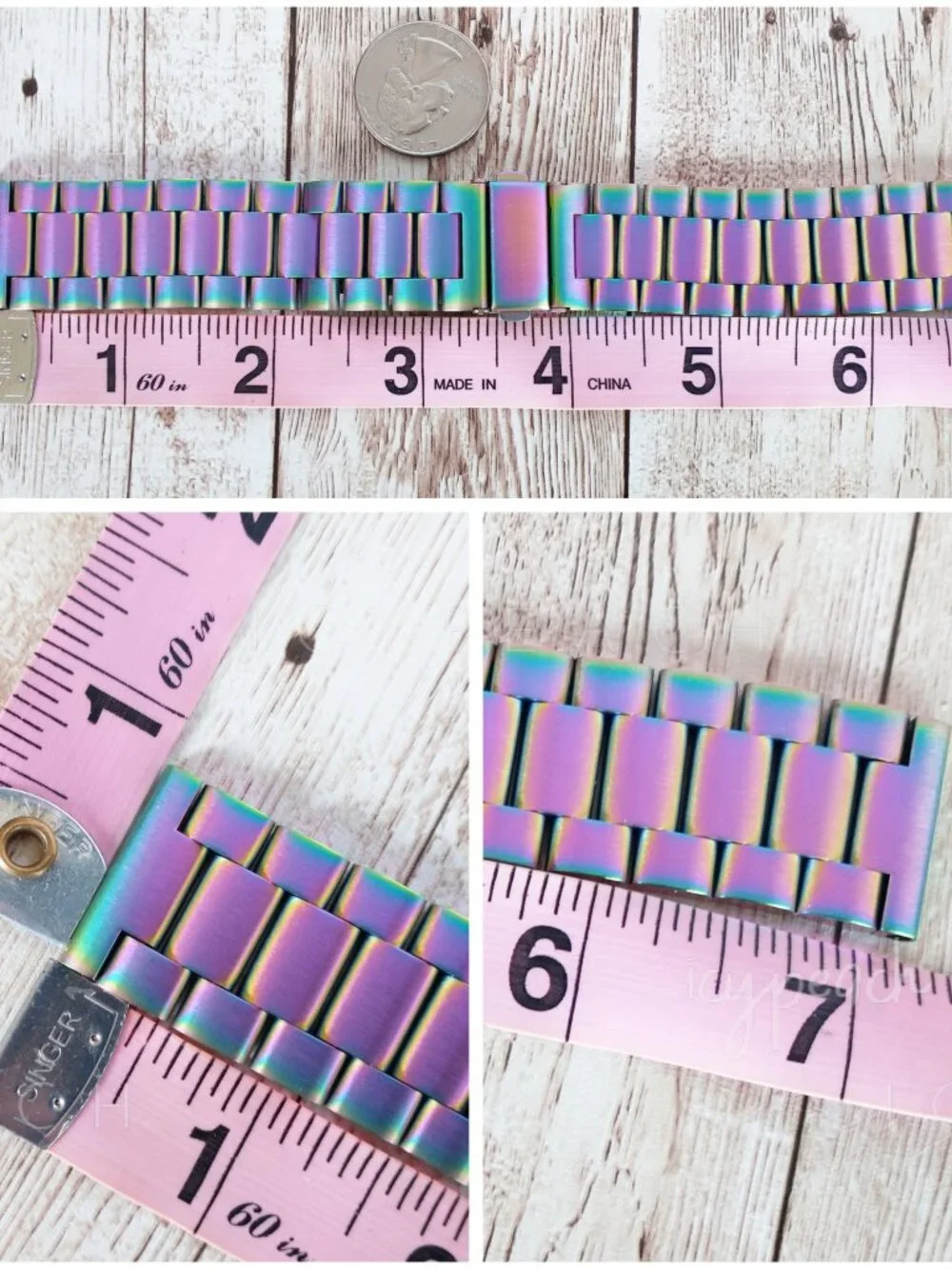 22mm Watch Band Stainless Steel Replacement Metal Strap Unisex Quick Release